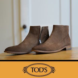 TOD'S Men's ANKLE BOOTS IN SUEDE - BROWN